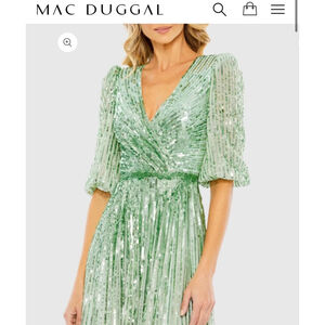 Mac Duggal Green Sequin Dress